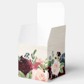 Burgundy Red Navy Floral Rustic Boho Wedding Bedankdoosjes (Geopend)