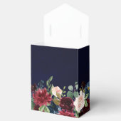 Burgundy Red Navy Floral Rustic Boho Wedding Bedankdoosjes (Geopend)