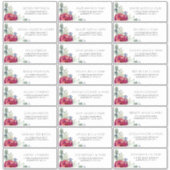 Burgundy Red Peony Marine Nom d'invité Étiquette d (Devant)