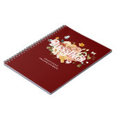 Burgundy Red Pink Floral Custom Blessings Journal (Côté gauche)