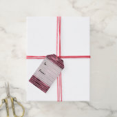 Burgundy Red Pink Rose Gold Glitter Stripes Cadeaulabel (Met Touw)