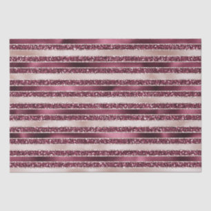 Burgundy Red Pink Rose Gold Glitter Stripes Tissuepapier
