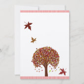 Burgundy Red Pink Tree Weddenschap Kaart (Voorkant)