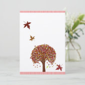 Burgundy Red Pink Tree Weddenschap Kaart (Staand voorkant)