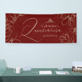 Burgundy Red Quinceañera Banner (Beurs)