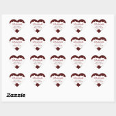 Burgundy Red Rose Bachelorette Party Hart Sticker (Vel)