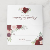 Burgundy Red & Roses Elegant Wedding Write-In (Buitenkant ongevouwen)