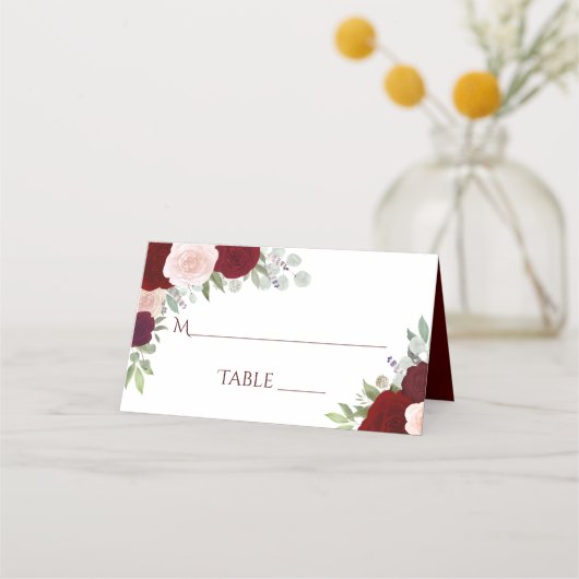 Burgundy Red & Roses Elegant Wedding Write-In (Voorkant)