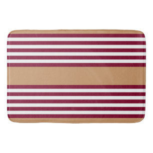 Burgundy red vijf strepen patroon badmat
