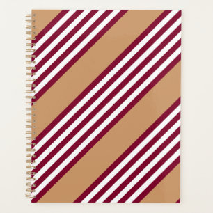 Burgundy red vijf strepen patroon planner