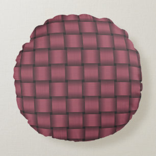 Burgundy Ribbon Rond Kussen
