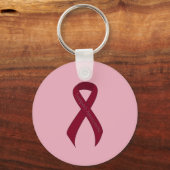 Burgundy Ribbon Support Awareness Sleutelhanger (Voorkant)