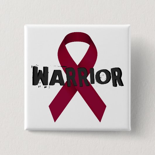 Burgundy Ribbon Warrior Button (Voorkant)