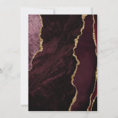 Burgundy Rode Agaat Script Trouwkaart Kaart (Achterkant)