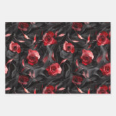 Burgundy Rode Chic Abstracte Bruidsdouche Inpakpapier Vel (Voorkant 2)