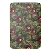 Burgundy Rode Orchidee Bloemig Tropisch Badmat (Voorkant Verticaal)