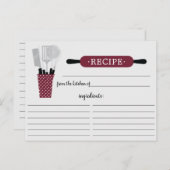 Burgundy Rolling Pin Kitchen Tools Recipcard Briefkaart (Voorkant / Achterkant)