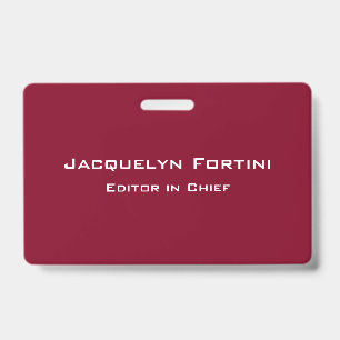 Burgundy Rood Eenvoudig Elegant Modern Minimalisti Badge