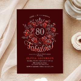 Burgundy Rood Elegant Bloemstuk 80 & Fantastische  Kaart
