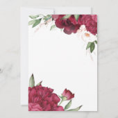 Burgundy Rood Gouden Rozen Bloem Elegante Trouw  Kaart (Achterkant)