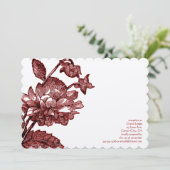 Burgundy Rood Rood Oranje Uitnodiging tot bruilof (Staand voorkant)