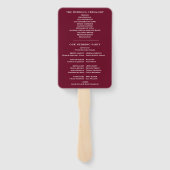 Burgundy Rood Speciale Datum Trouwprogramma Handwaaier (Achterkant)