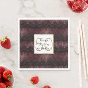 Burgundy rood zwart kant 50 en Fabulous Servet