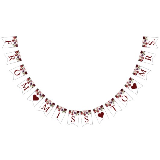 Burgundy Roos Bruiloft Banner (Alle)