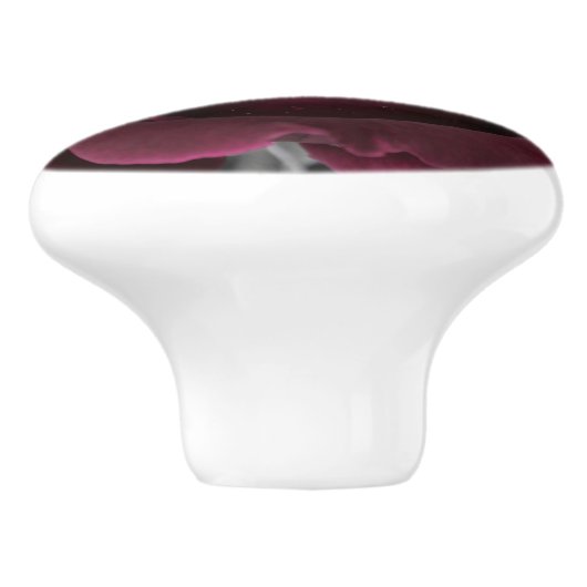 Burgundy Roos Ceramic Knob. Keramische Knop (Zijkant)