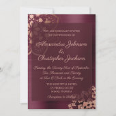 Burgundy & Roos Gold Mandala Wedding Uitnodiging (Voorkant)