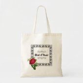 Burgundy Roos Maid of Honor Gift Tote Bag (Voorkant)