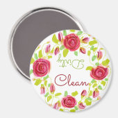 Burgundy Roos Patterned Magneet (Voorkant / Achterkant)