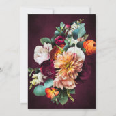 Burgundy Roos Ranunculus Wedding Save The Date (Achterkant)