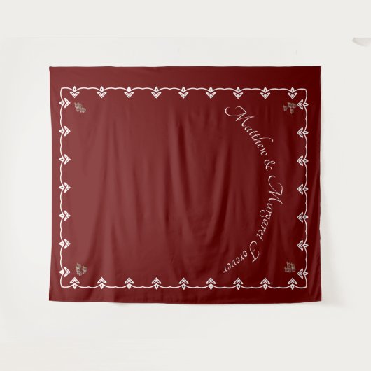 Burgundy Roos Weddenschap Foto achtergrond Wandkleed (Voorkant (horizontaal))