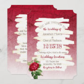 Burgundy Roos Weddenschap Kaart (Voorkant / Achterkant)