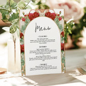 Burgundy Rose Art Nouveau Reception Dîner Menu