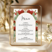 Burgundy Rose Art Nouveau Reception Dîner Menu