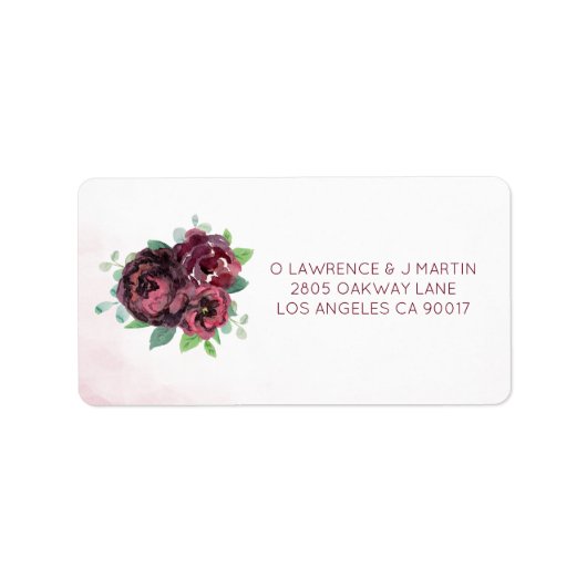 Burgundy Rose Bouquet Etiket (Voorkant)