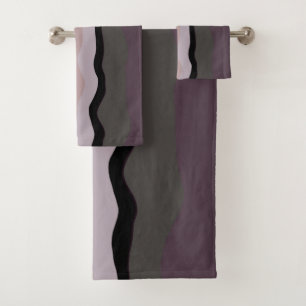 Burgundy, rose et violet rayures ondulées