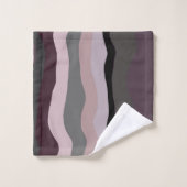 Burgundy, rose et violet rayures ondulées (Gant de toilette)