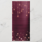 Burgundy Rose Gold Menu de mariage moderne et élég (Dos)
