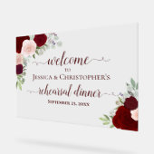 Burgundy Roses Wedding Rehearsal Dinner Welcome (Angle)
