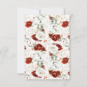 Burgundy Rouge et Blanc Chic Fleurs Save the Date (Dos)