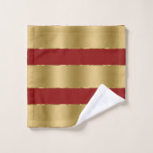 Burgundy rouge et or de luxe rayures motif (Gant de toilette)