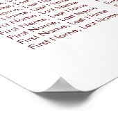 Burgundy Rouge Floral Élégant tableau de mariage (Coin)