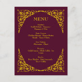 Burgundy Royale Deep Burgundy Wedding Menu (Devant)