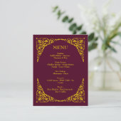 Burgundy Royale Deep Burgundy Wedding Menu (Debout devant)