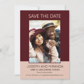 Burgundy Roze 4 Foto Huwelijk Save Datum Save Datu The Date (Voorkant)