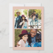 Burgundy Roze 4 Foto Huwelijk Save Datum Save Datu The Date (Achterkant)