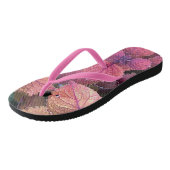 Burgundy, Roze, Crème Bladeren Teenslippers (Schuin)